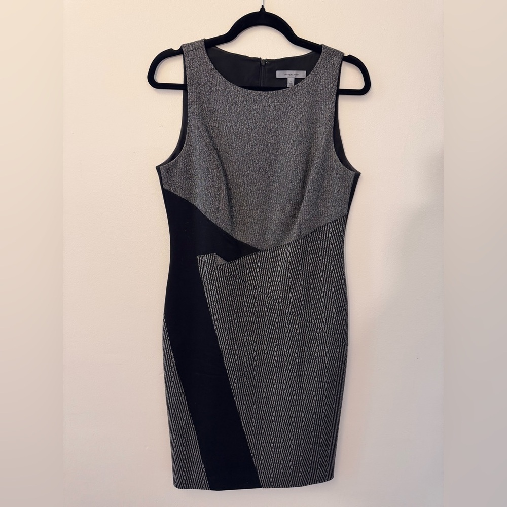 Classiques Entier Black Patterened Sleeveless Sheath Dress